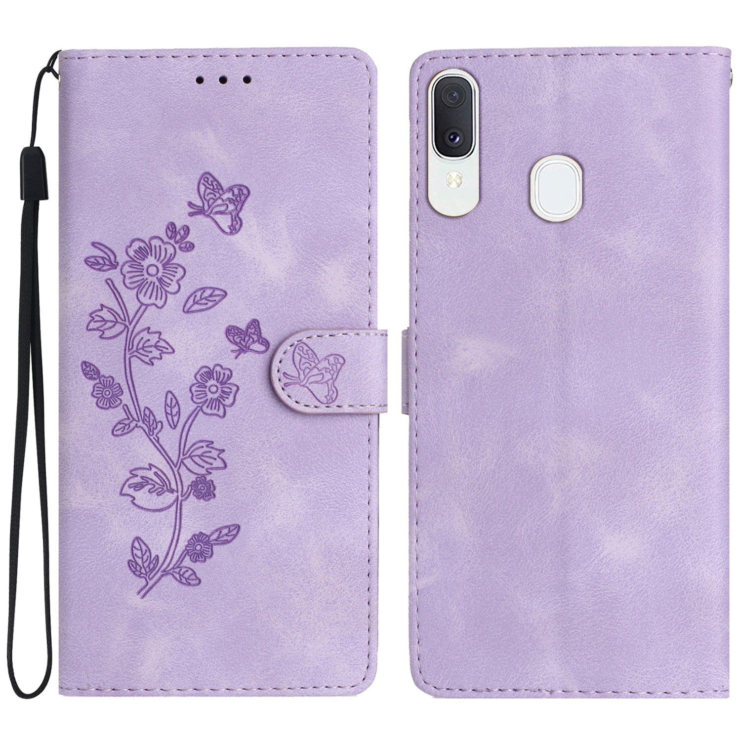 Flower Imprint Wallet Phone Case for Samsung Galaxy A40 PU Leather Stand Shockproof Cover Flower Imprint Wallet Phone Case for Samsung Galaxy A40 PU Leather Stand Shockproof Cover